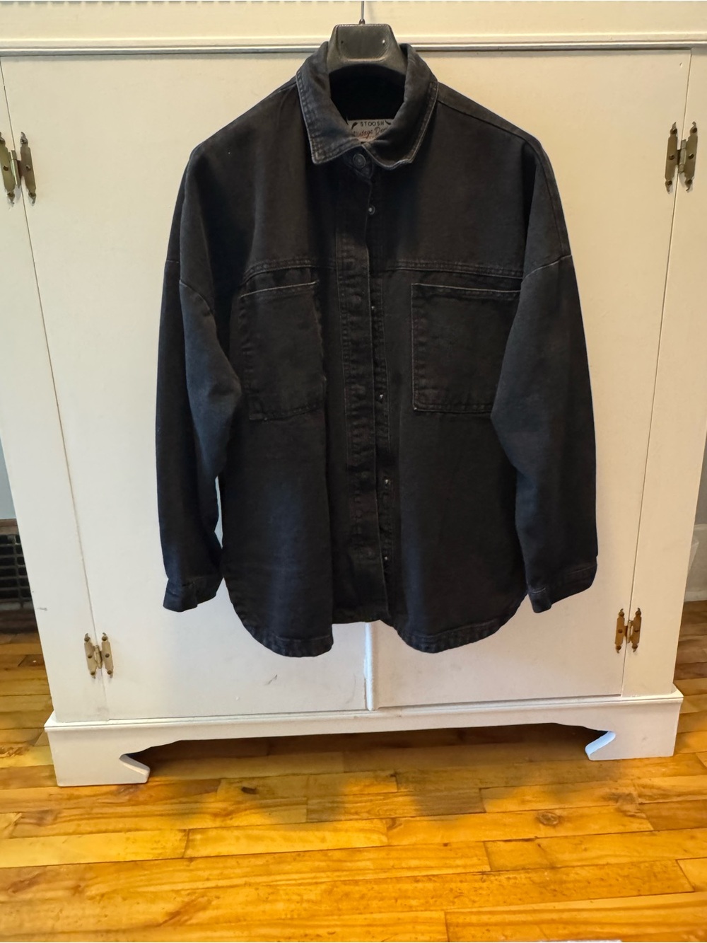 Men's Black Washed Denim Overshirt/Jacket
